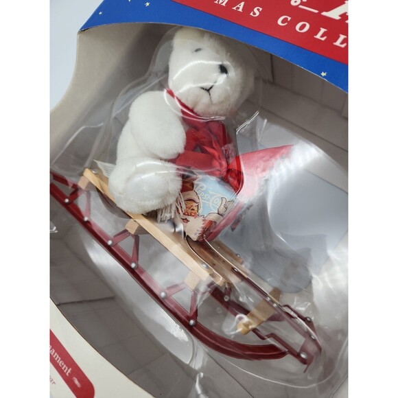 Christmas Radio Flyer Classic ORNAMENT Teddy Bear & Sleigh Holiday Model 113 NIB - Picture 2 of 12